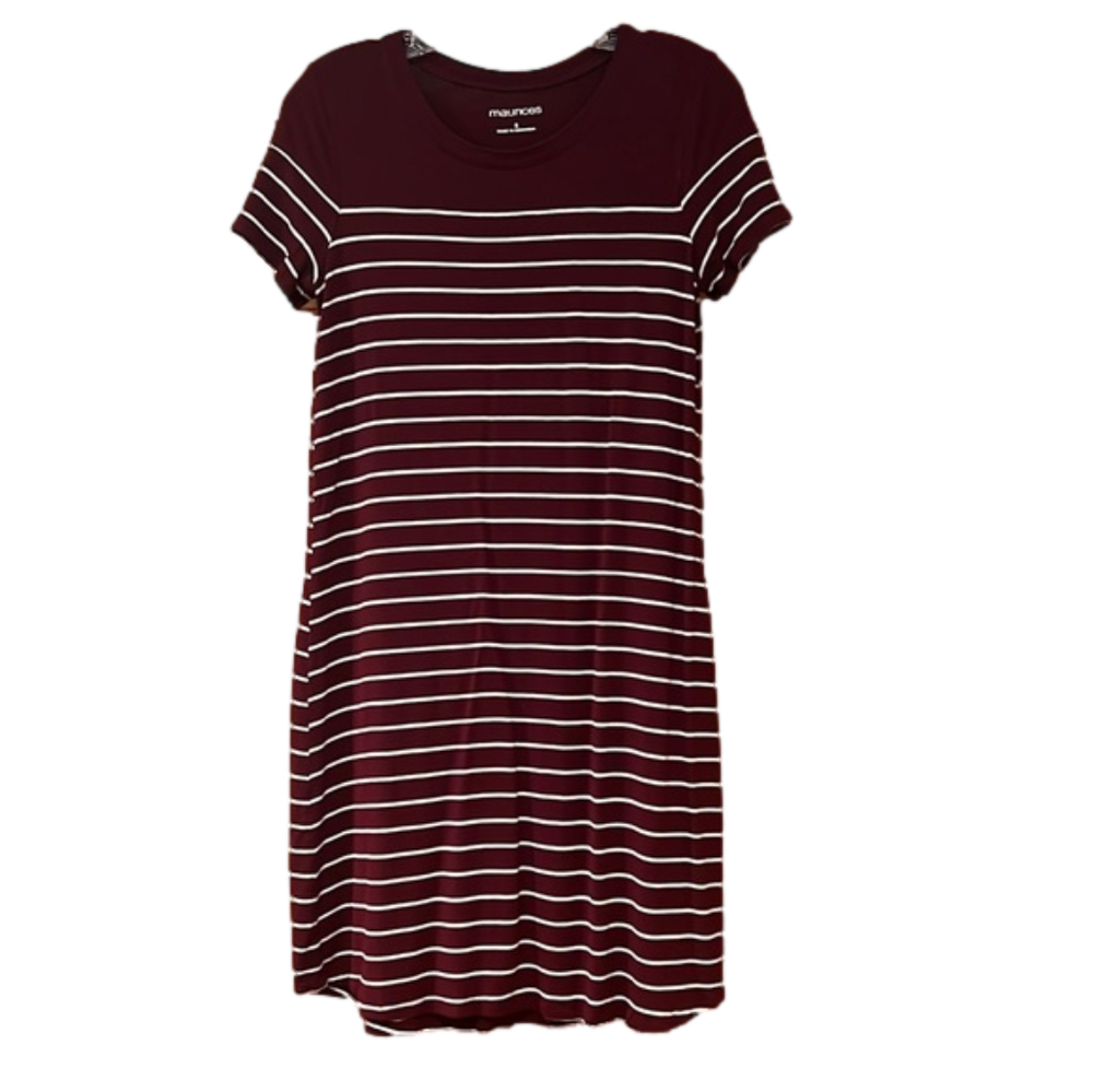 Maurice's Striped Short Sleeve Dress Small Rayon